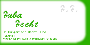 huba hecht business card